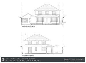 Castledine house extension existing elevations sheet 1